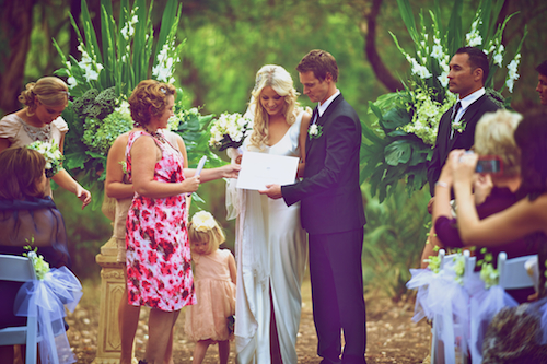 Margaret River's "best celebrant" presents a marriage certificate