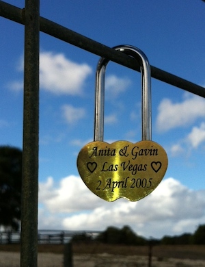 the first love heart lock in margaret river western australia