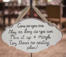 wedding sign asking guests to mingle