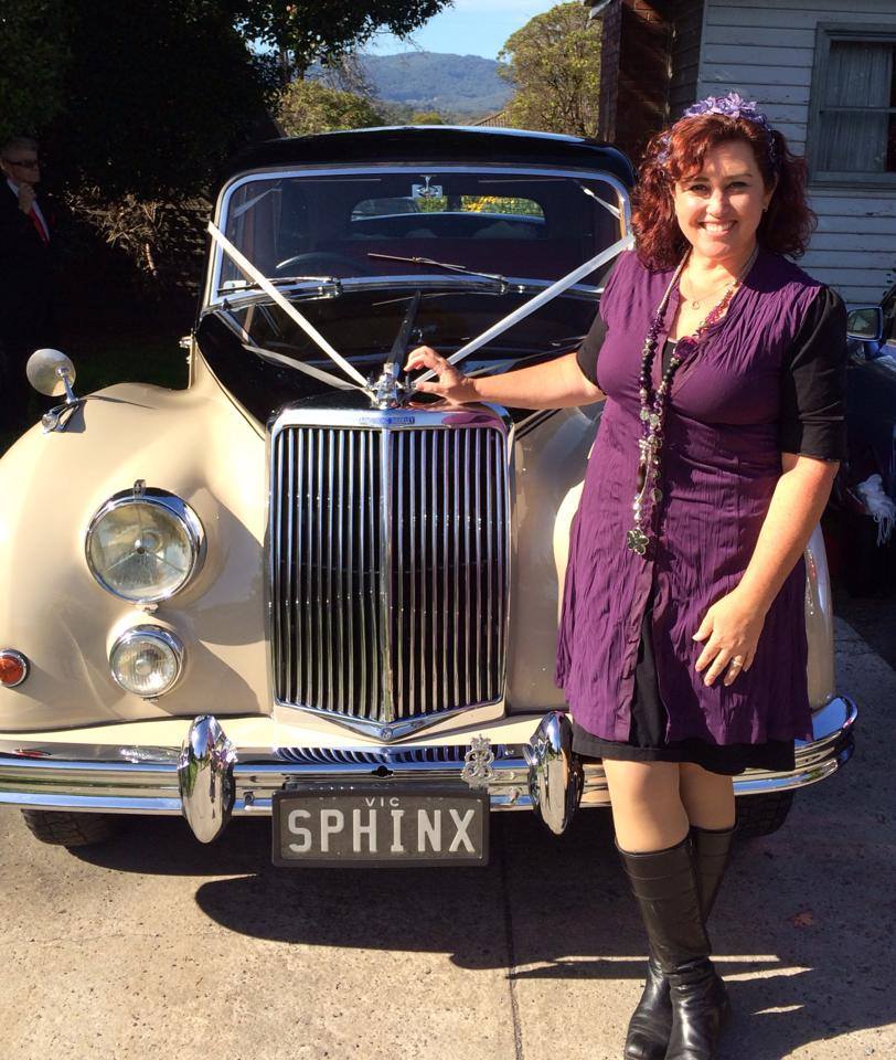 Anita Revel travelled to the wedding in this vintage car