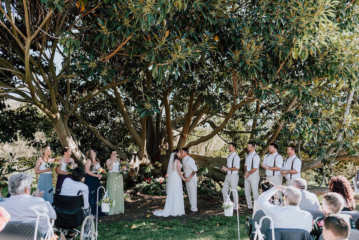 wedding ceremony under fig tree