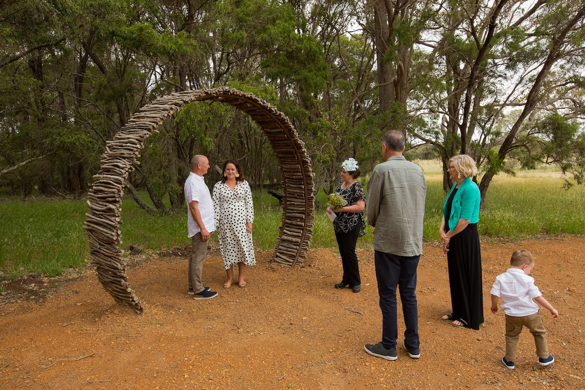 forest wedding circle arbor margaret river