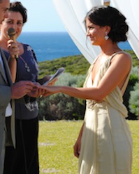fun and relaxed wedding ceremony in cowaramup