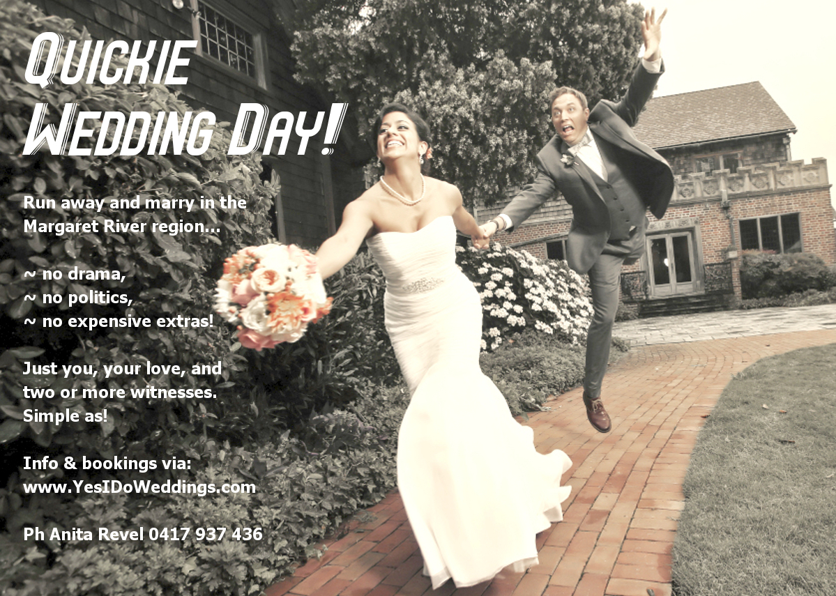 2 October 2021: Quickie Wedding Day Margaret River