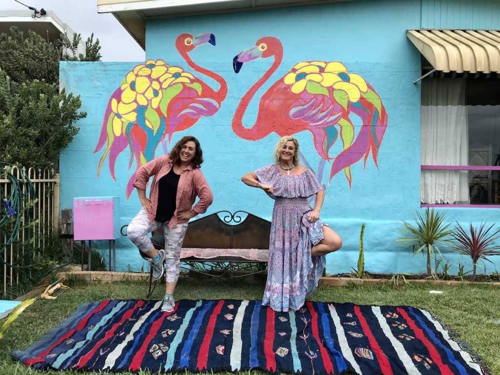 flamingo mural