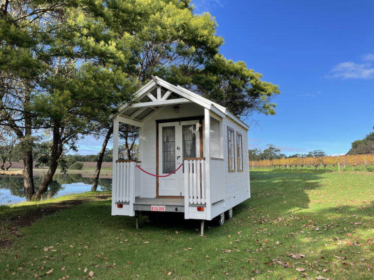 mobile wedding chapel at Hay Shed Hill